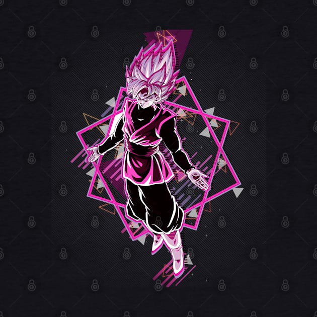 Dragon Ball Super : Black Goku "SuperSaiyan" 80's retro rose style - awsome gift for Dragon Ball lover & fans by EhsanStore